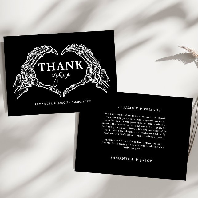 Till Death Do Us Party Gothic Halloween wedding Thank You Card (Creator Uploaded)