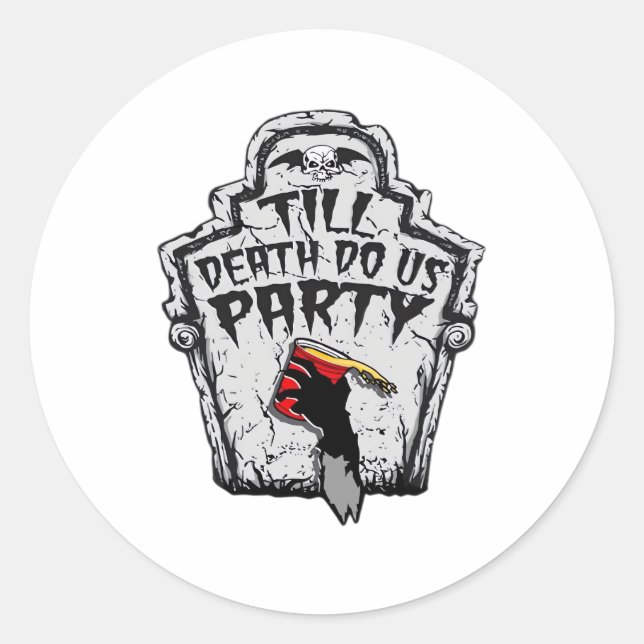 Till Death Do Us Party Halloween Classic Style Classic Round Sticker (Front)