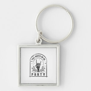 Till Death Do Us Party Retro Bachelorette Design Keychain