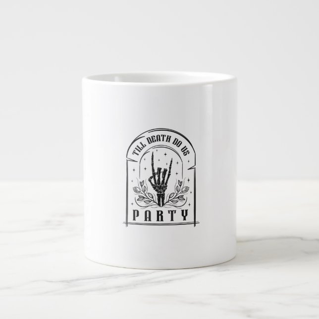 Till Death Do Us Party Retro Bachelorette Design Large Coffee Mug (Front)