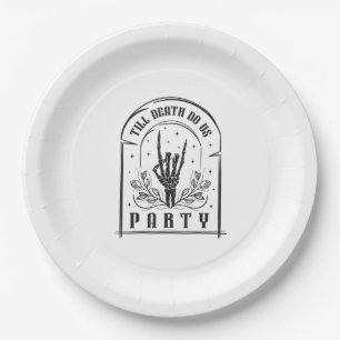 Till Death Do Us Party Retro Bachelorette Design Paper Plate