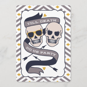 Till Death Do Us Party - Silver Blue Wedding Invitation
