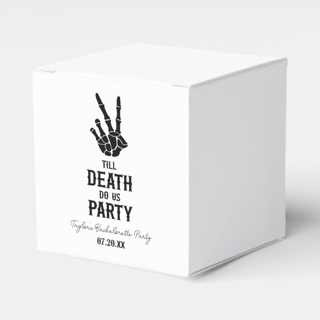 Till Death Do Us Party Skeleton Bachelorette Party Favor Box (Front Side)