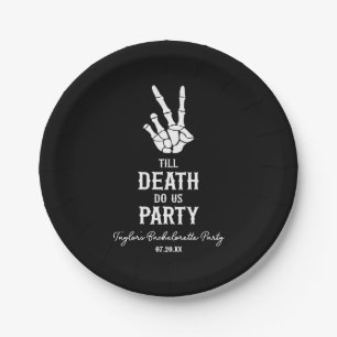 Till Death Do Us Party Skeleton Bachelorette Party Paper Plate