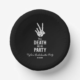 Till Death Do Us Party Skeleton Bachelorette Party Paper Plate