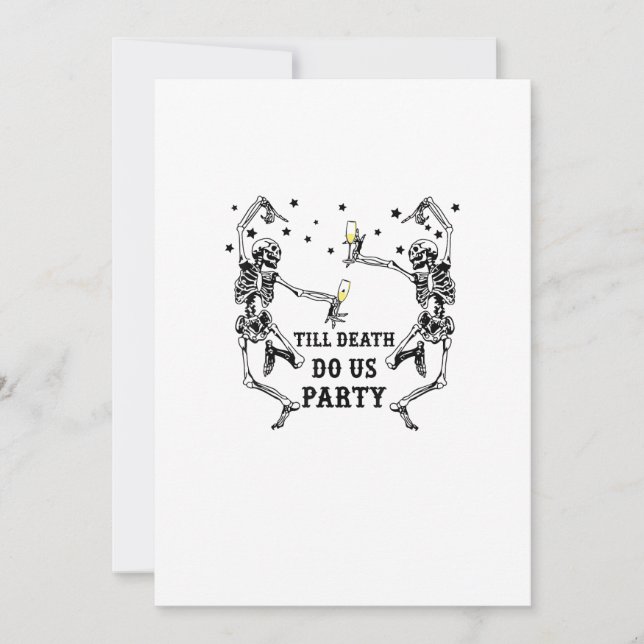 Till Death Do Us Party Skeleton Bridesmaid Holiday Card (Front)