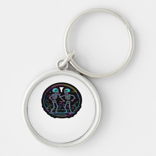 Till Death Do Us Party Skeleton Dance Party Classi Keychain (Front)