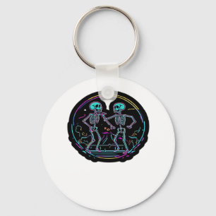 Till Death Do Us Party Skeleton Dance Party Classi Keychain