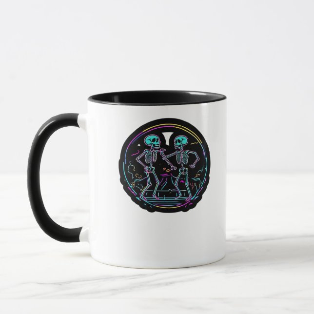 Till Death Do Us Party Skeleton Dance Party Classi Mug (Left)