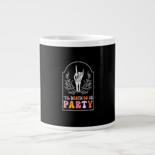 Till Death Do Us Party Skeleton Retro Groovy Bache Large Coffee Mug