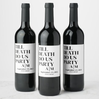 TILL DEATH DO US PARTY Wedding Wine Label