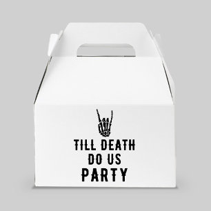 Till Death Do Us Party White Skeleton Party Guest Favor Box