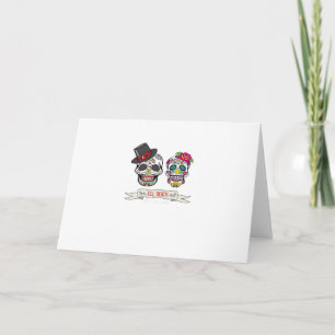 Till Death Do Us Skull Wedding Bride And Groom Pri Card