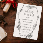 Till Death Gothic Hand drawn Flowers Skull Coffin  Invitation<br><div class="desc">Designed to coordinate with our Gothic Hand drawn Floral Collection, this wedding invitation features uniquely hand drawn flowers and skulls in a coffin shape. Suitable for moody, dark gothic wedding theme. For more advanced customisation of this design, e.g. changing layout, font or text size please click the "CUSTOMIZE" button above....</div>