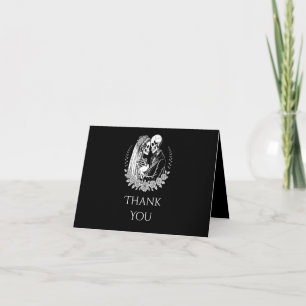 Till Death Gothic Skeleton Couple Black Wedding Thank You Card