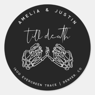 Till Death Gothic Wedding Envelope Address Sticker