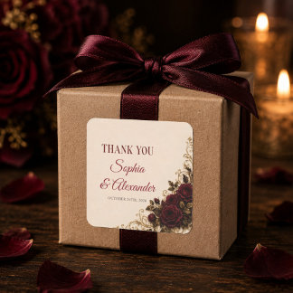 Till Death Gothic Wedding Stickers Red Black Gold