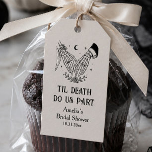 Till Death Halloween Gothic Bridal Shower Favour Gift Tags
