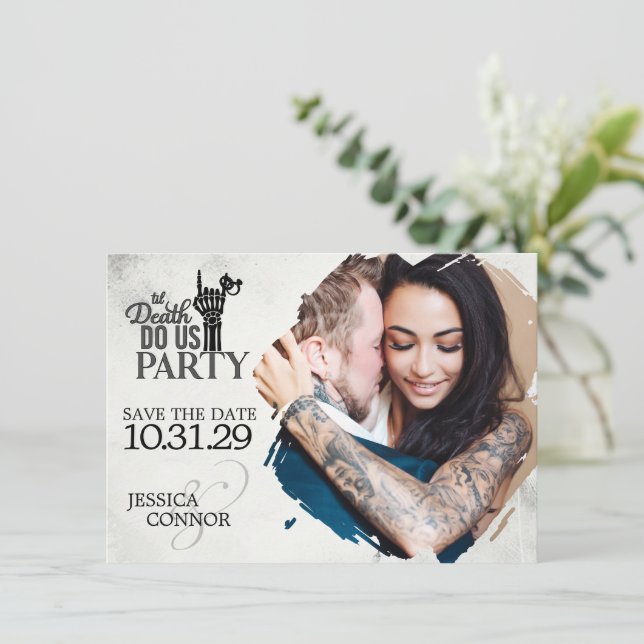 Till Death Save The Date Card (Standing Front)