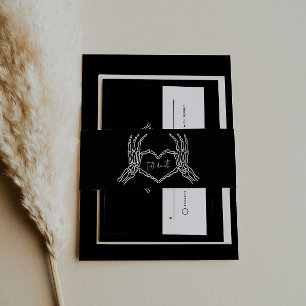 Till Death Skeleton Hands Wedding Invitation Belly Band