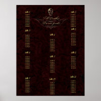 Till Death Skull and Roses Seating Chart Poster