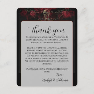 Till Death Skull Gothic Thank You Reception Card