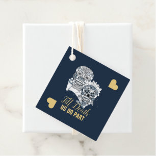 Till Death Us Do Part Sugar Skulls Wedding Favour Tags