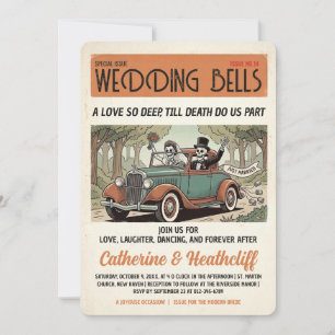Till Death Wedding Bells Gazette  Invitation