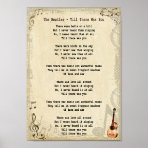 Till There Was You Song Lyric Wall Art Print