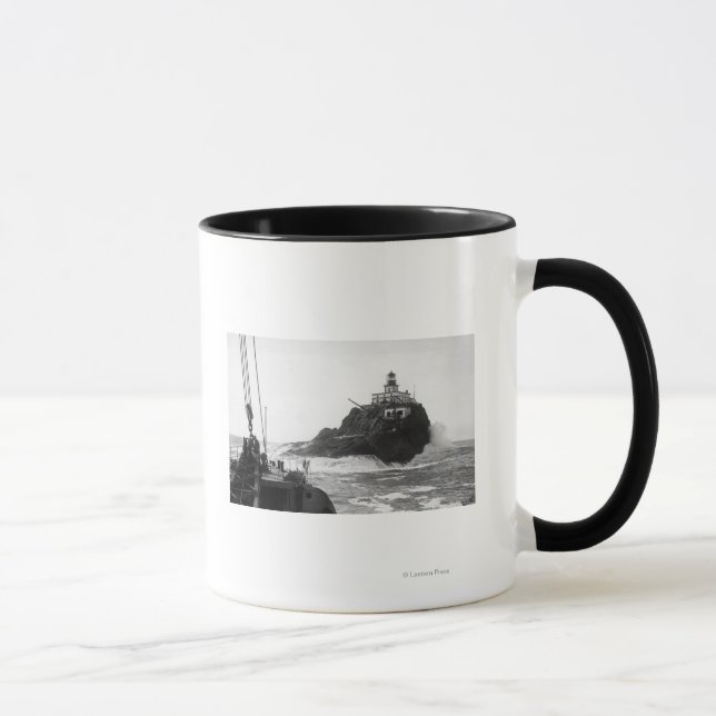 Tillamook, Oregon Lighthouse from Ship Photograp Mug (Right)