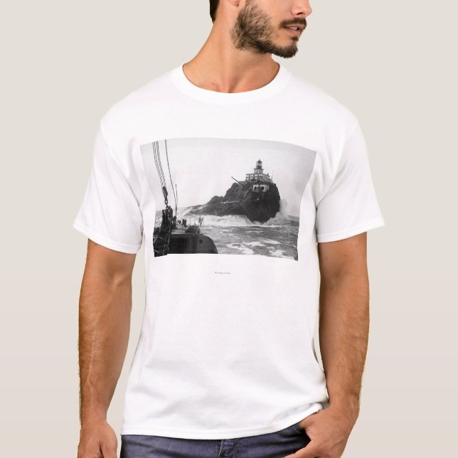 Tillamook, Oregon Lighthouse from Ship Photograp T-Shirt (Front)