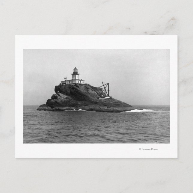 Tillamook Rock, dominated by its Lighthouse Postcard (Front)