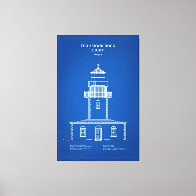 Tillamook Rock Lighthouse - Oregon – AD Canvas Print (Front)
