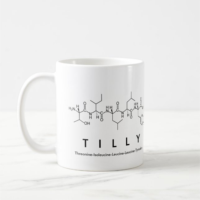 Tilly peptide nom mug (Gauche)