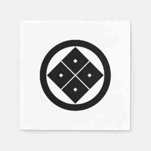Tilted four-square-eyes in a circle napkin