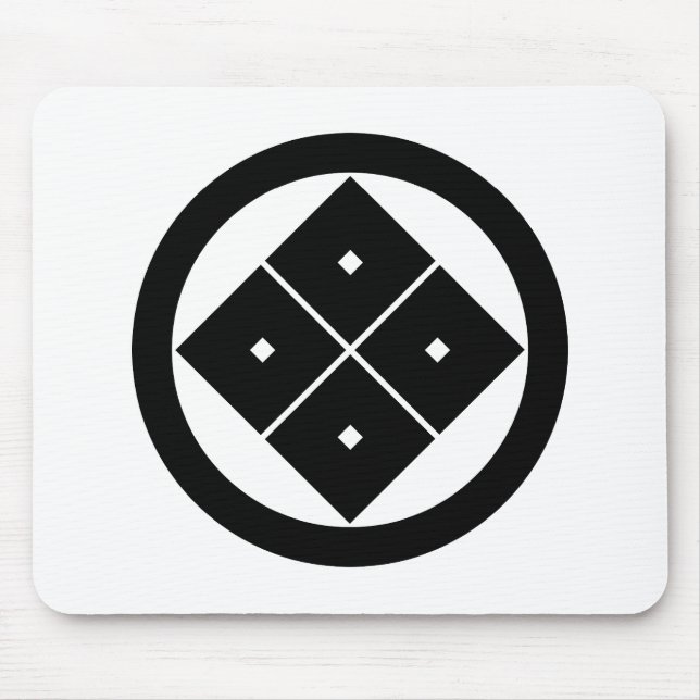 Tilted four-square-eyes in circle mouse pad (Front)