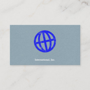Tilted Globe Letterpress Symbol Business Card