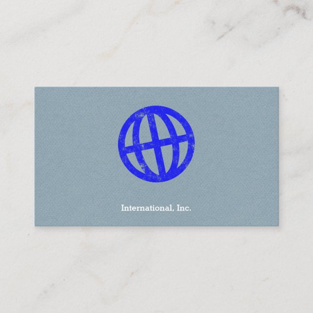 Tilted Globe Letterpress Symbol Business Card (Front)