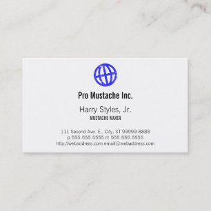 Tilted Globe Letterpress Symbol Business Card