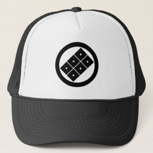 Tilted six-squrae-eyes for the Horio family Trucker Hat