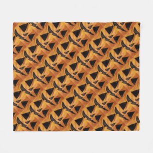 Tilted Smiling Jack-O-Lanterns Fleece Blanket