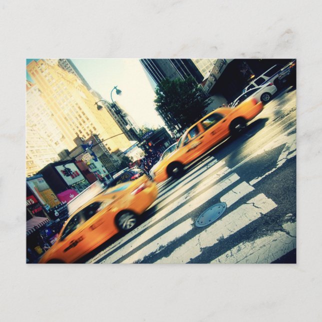 Tilted Taxis NYC Postcard (Front)