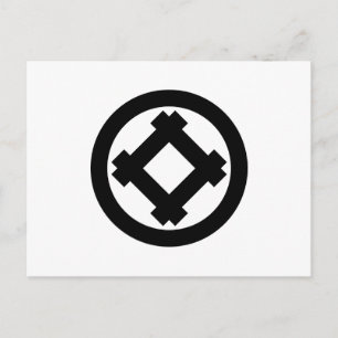Tilted well frame in circle postcard