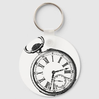 Tilting Clock Pocket Watch Face Timepiece Keychain