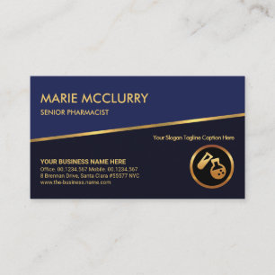 Tilting Gold Line Blue Shades Chemical Engineer Business Card