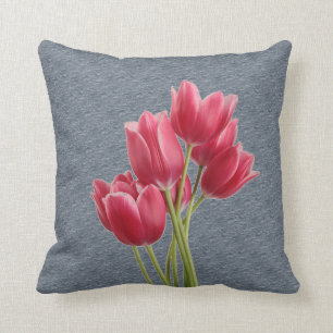Tilting Tulips Throw Pillow