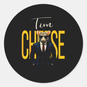 Tim Cheese - Funny Secret Agent Mouse Brainrot Kid Classic Round Sticker