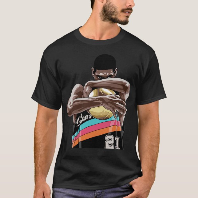 Tim Duncan Ball Hug T-Shirt (Front)