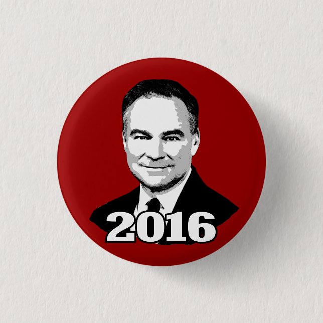 Tim Kaine 2016 1 Inch Round Button (Front)