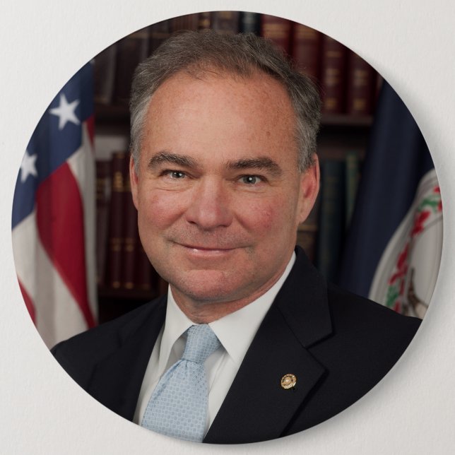 Tim Kaine HUGE Button/Pin 6 Inch Round Button (Front)